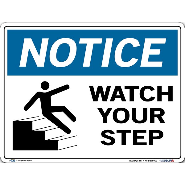 Vinyl Label Sign, 9-1/2" H, 12-1/2" W, Vinyl Label, Rectangle, English, SI-N-48-B-LB-011